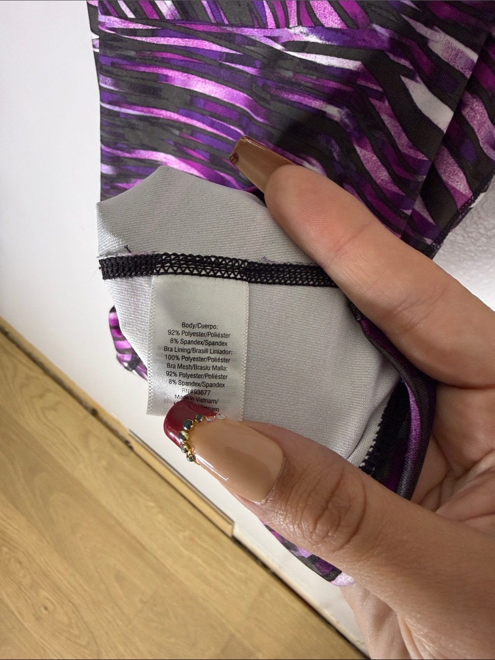 Xersion Purple Patterned Racerback Tank Top Medium - Picture 3 of 5